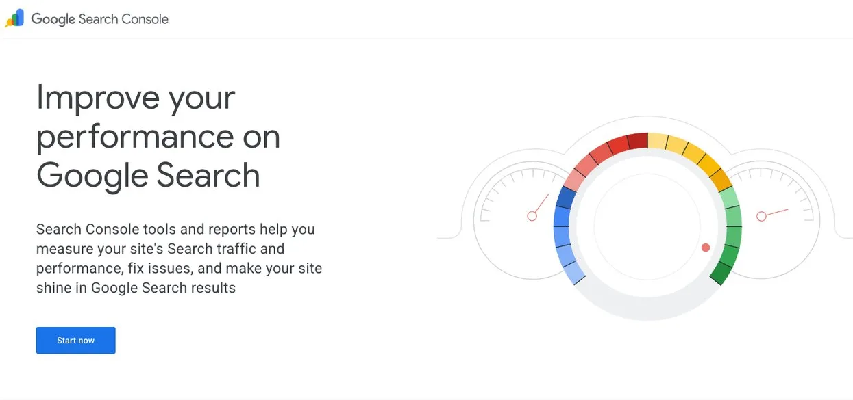 Google Search Console page: tools and reports to improve performance on Google Search