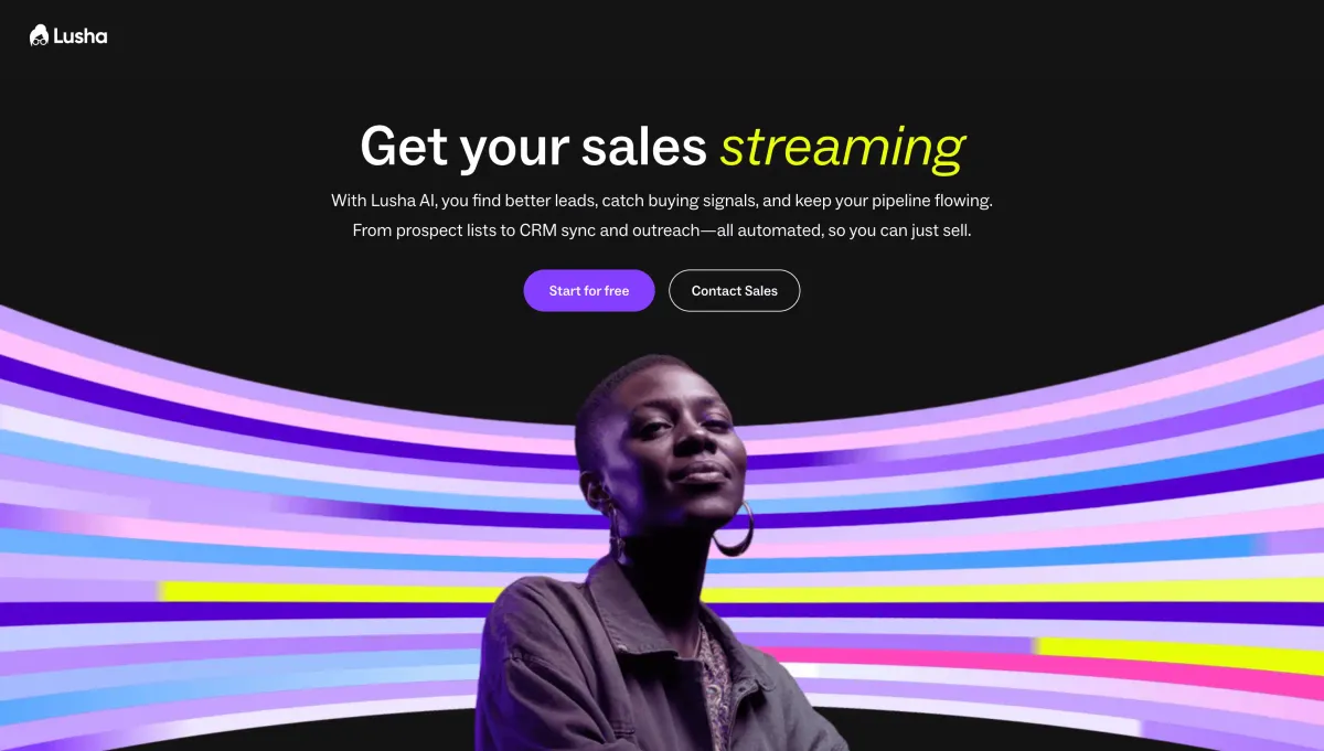 Lusha  product homepage screenshot