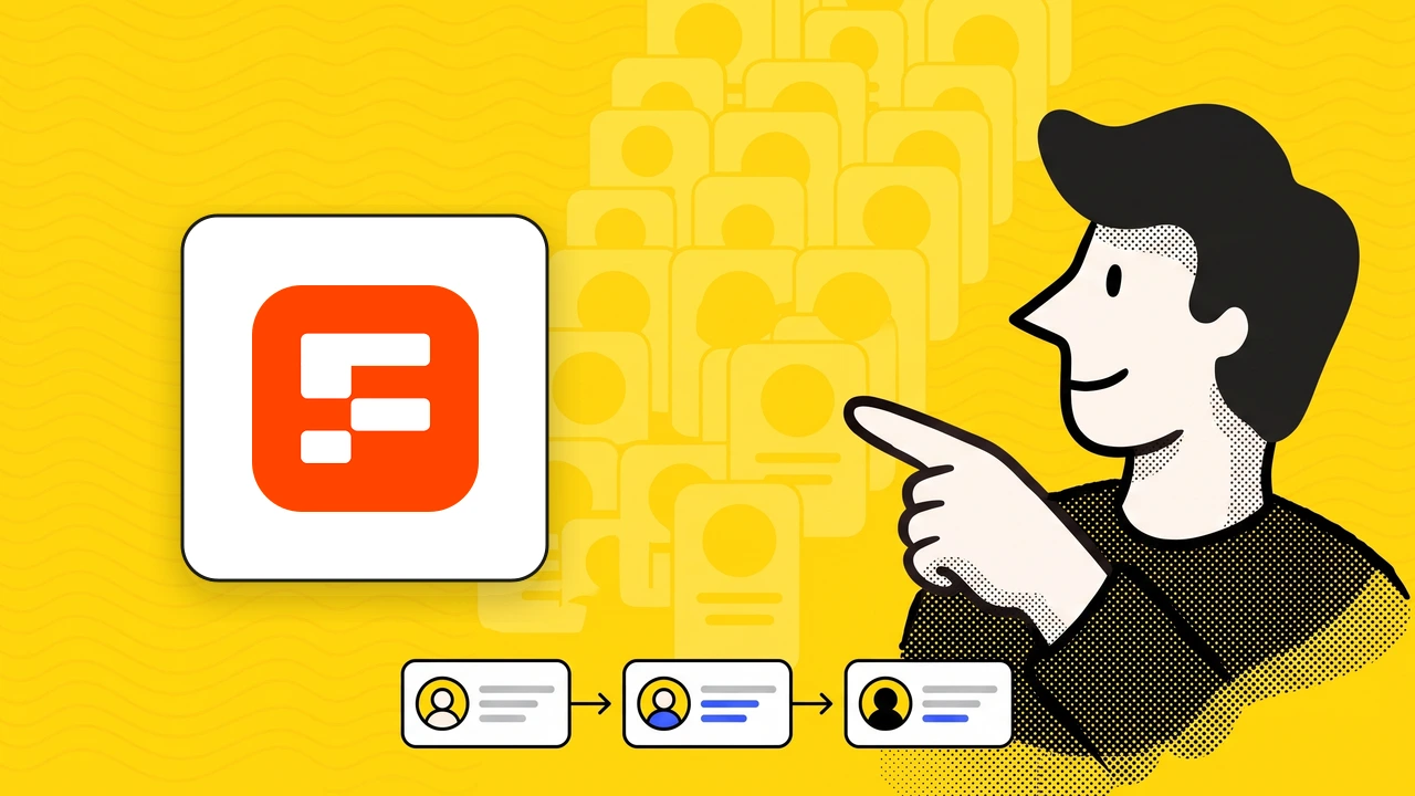 Floqer waterfall enrichment illustration: an automated workflow pipeline enriching a contact record