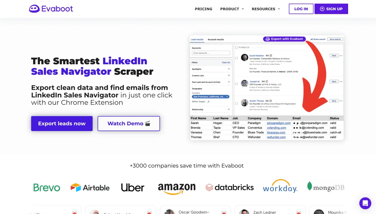 Evaboot product homepage screenshot