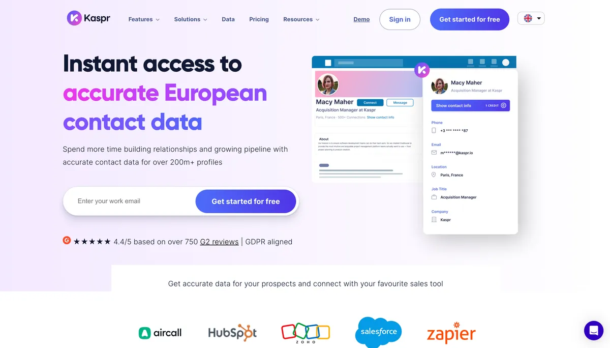 Kaspr – Best for LinkedIn-First Prospecting  product screenshot