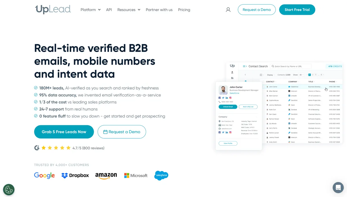 UpLead – Best for Verified Contact Data  product screenshot