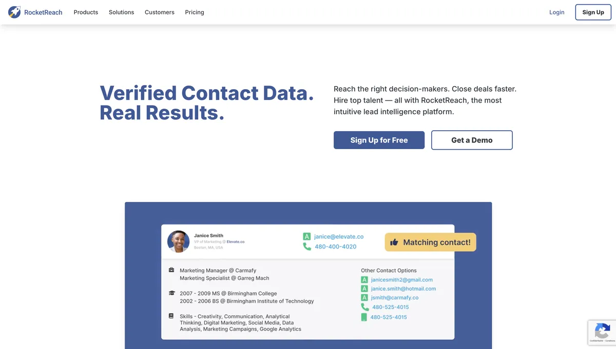 RocketReach – Best for Executive &amp; C-Level Contacts  product screenshot